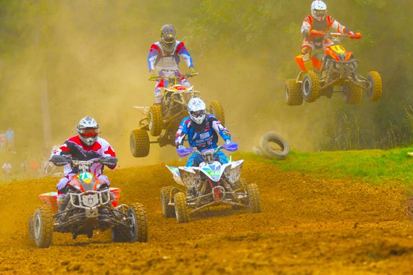 JEVICKO, CZECH REPUBLIC - JULY 23: Unidentified racers rides a quad motorbike in the "Crossracing Cup 2011" on July 23, 2011 in the town of Jevicko, Czech Republic.
